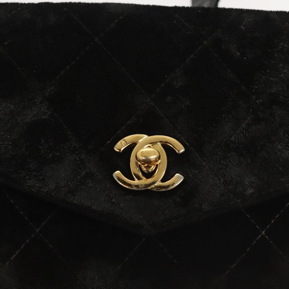 CHANEL Matelasse Waist Bag Velor Black Gold CC Auth bs27796 - Picture 15 of 16